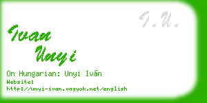 ivan unyi business card